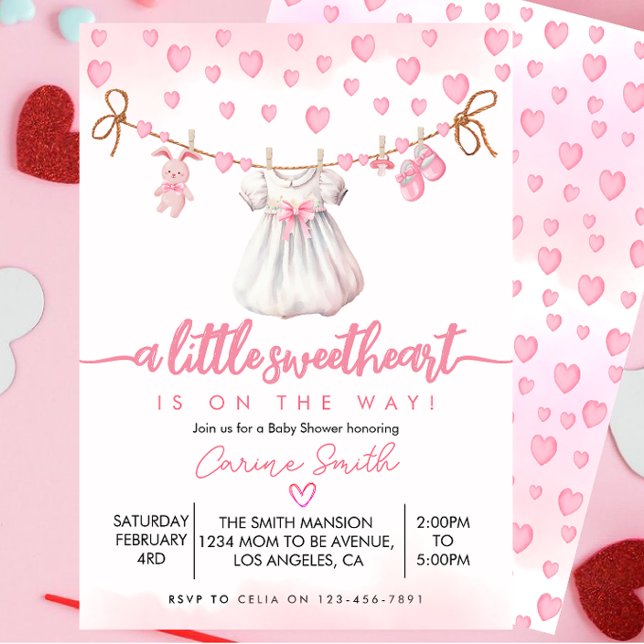 Niedlich ein wenig Sweetheart Valentine's Baby Dus Einladung (Von Creator hochgeladen)