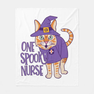 Niedlich eine spöttisch gespenstische Katzenkatze Fleecedecke