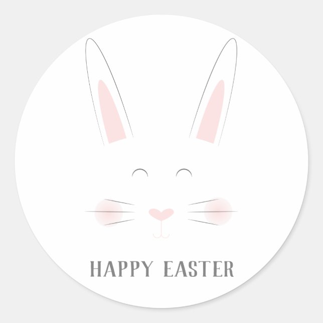 Niedlich & einfach Bunny Runder Aufkleber (Vorderseite)