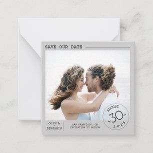 Niedlich Einfache und elegante Fotokarte Save the Mitteilungskarte
