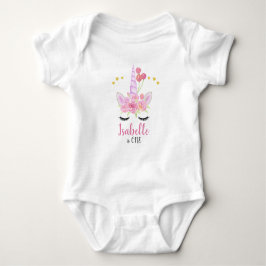 Niedlich Einhorn Rosa Florals Baby Strampler