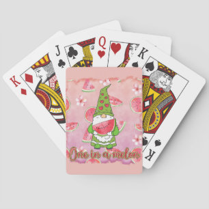 Niedlich eins in einer Melone Sommergenom Spielkarten