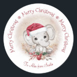 Niedlich Elephant Baby Christmas Classic Round Sti Runder Aufkleber<br><div class="desc">Niedlicher Elephant Baby Weihnachts Klassischer Rundsticker in sanften Weihnachtsfarben. Verwenden Sie die Online-Vorlagenwerkzeuge,  um den Text mit Namen,  Schriftart,  Größe und Platzierung zu personalisieren. Auch können Sie die Bildgröße ändern,  wenn Sie gewollt haben...  Matching Artikel sind in meinem Geschäft verfügbar.</div>