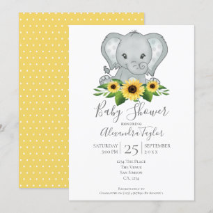 Niedlich Elephant Baby Dusche Personalisiert Einladung
