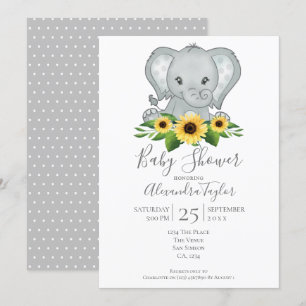 Niedlich Elephant Baby Dusche Personalisiert Einladung