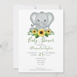 Niedlich Elephant Baby Dusche Personalisiert Einladung
