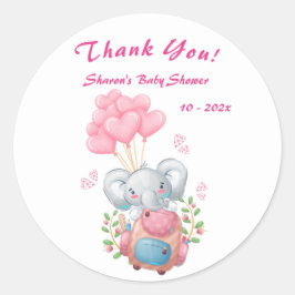Niedlich Elephant Baby Dusche Vielen Dank Sticker