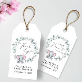 Niedlich Elephant Baby Girl Dusche Vielen Dank Geschenkanhänger