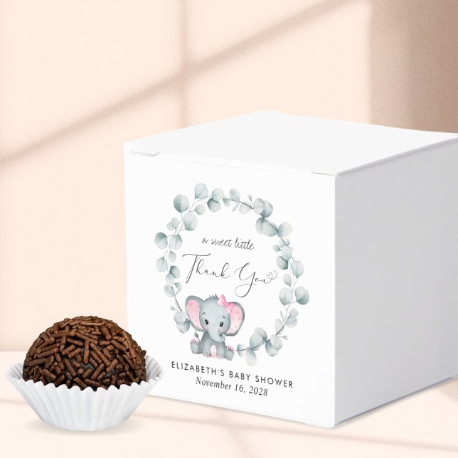 Niedlich Elephant Baby Girl Dusche Vielen Dank Geschenkschachtel (Von Creator hochgeladen)