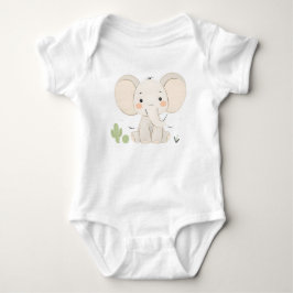 Niedlich Elephant Baby Jersey Bodysuit Baby Strampler