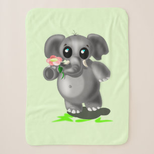 Niedlich Elephant Baby Sherpa Blanket - Farbe ausw Sherpadecke