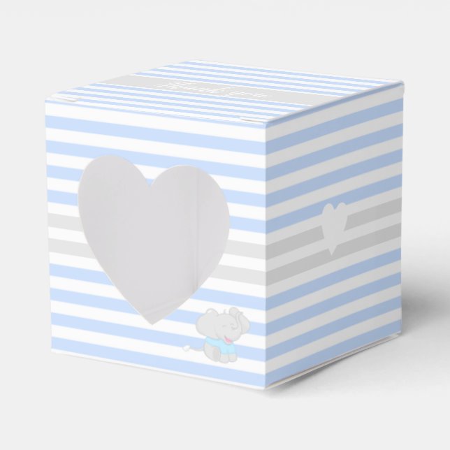 Niedlich Elephant Baby Shower Blue Fevor Box Geschenkschachtel (Vorderseite)