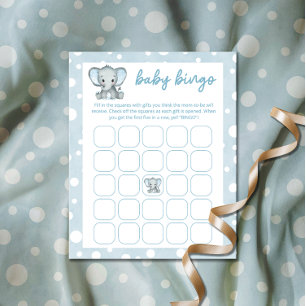 Niedlich Elephant Blue Bingo
