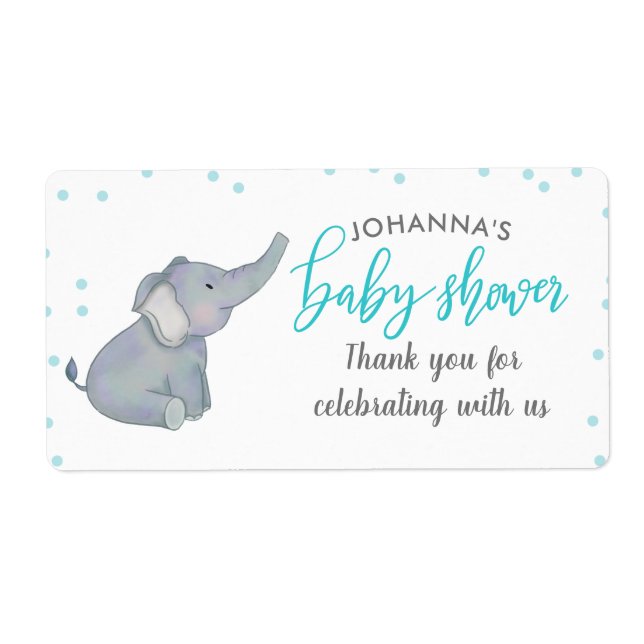 Niedlich Elephant Blue Confetti Babydusche Vielen  (Vorne)