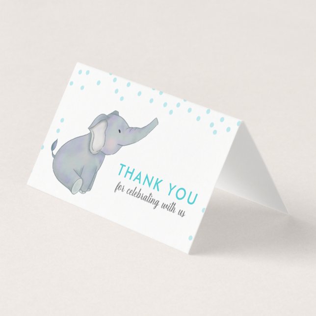 Niedlich Elephant Blue Confetti Babydusche Vielen  (Vorderseite)