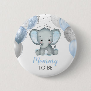 Niedlich Elephant Boy Balloons Babydusche Button