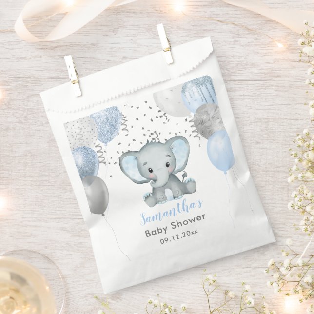 Niedlich Elephant Boy Balloons Babydusche Geschenktütchen (Ausgeschnitten)