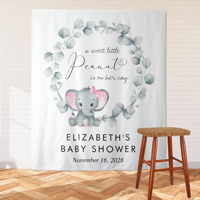Niedlich Elephant Eucalyptus Baby Girl Dusche Will Wandteppich (Von Creator hochgeladen)