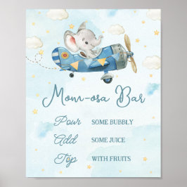 Niedlich Elephant Flugzeug Adventure Blue Momosa B Poster