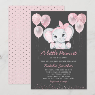 Niedlich Elephant Girl Balloons Kinderdusche Einla Einladung