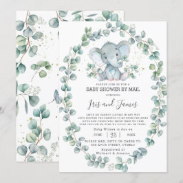 Niedlich Elephant Greenerenery Baby Shower von Mai Einladung