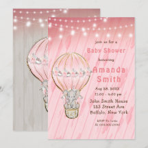 Niedlich Elephant Hot Air Ballon Babydusche Einlad