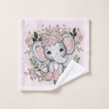 Niedlich Elephant Pink Blume Grünbad
