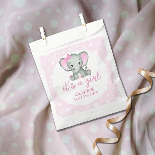 Niedlich Elephant pink Es ist eine Girl Baby Dusch Geschenktütchen (Von Creator hochgeladen)