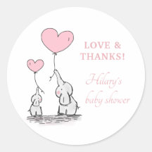 Niedlich Elephant Pink Heart Balloons Girl Baby Du