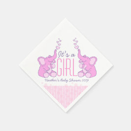 Niedlich Elephant pink mit Babydusche Serviette