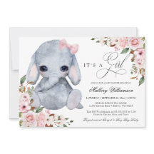 Niedlich Elephant Pink Rose Girl Kinderdusche Einl