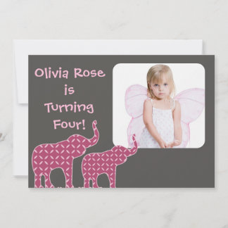 Niedlich Elephant Shapes Kindergeburtstag Party la Einladung