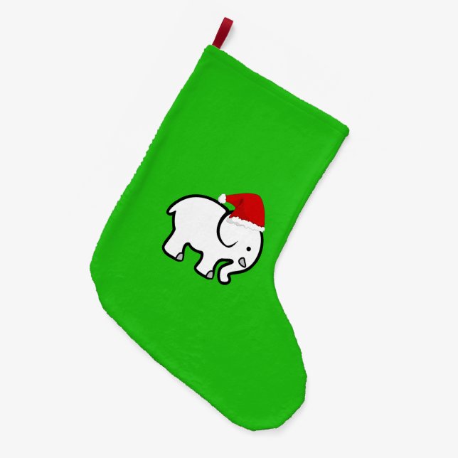 Niedlich Elephant Strumpf Happy Holiday Zuhause Jo Großer Weihnachtsstrumpf (Vorderansicht (hängend))