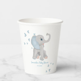 Niedlich Elephant Watercolor Blue Boy Baby Dusche Pappbecher