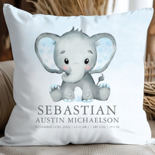Niedlich Elephant Watercolor Boy Baby Kissen