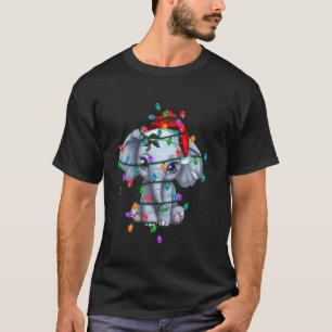 Niedlich Elephant Weihnachtsmannmütze Weihnachten  T-Shirt