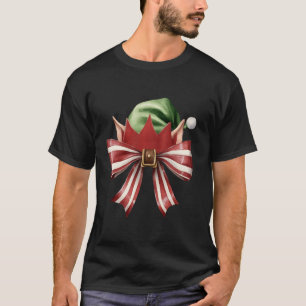 Niedlich Elf Coquette Bow Christmas Vibes Girly Wo T-Shirt