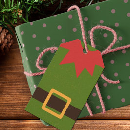 Niedlich Elf Kostüm Red Green Brown Weihnachten Geschenkanhänger