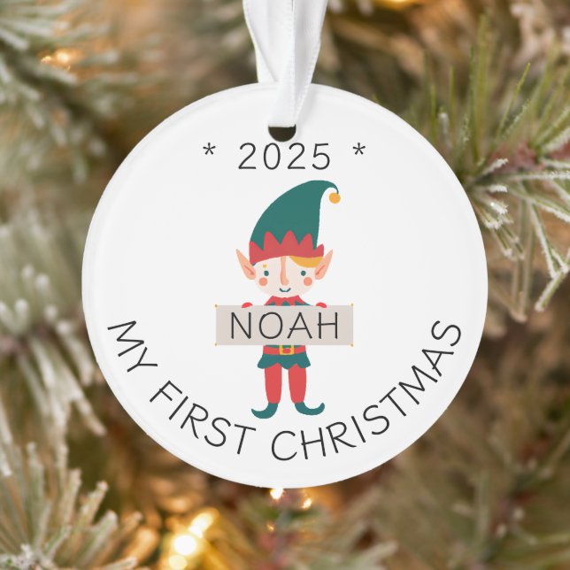 Niedlich Elf Mein erster Individuelle Name zu Weih Ornament (Baum)
