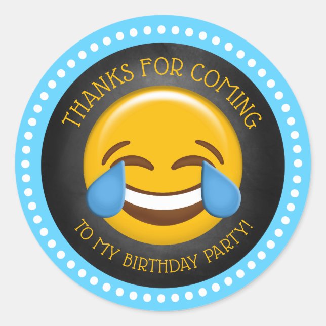 Niedlich Emoji Birthday Vielen Dank Runder Aufkleber (Vorderseite)