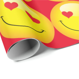 Niedlich Emoji Emoticon Liebe Herz-Augen-Girls Geschenkpapier
