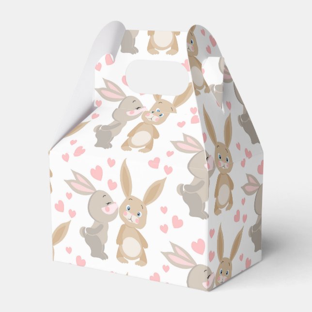 Niedlich Enamored Rabbits Geschenkschachtel (Vorderseite)