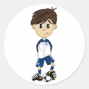 Niedlich England Fußball-Boy-Aufkleber Runder Aufkleber