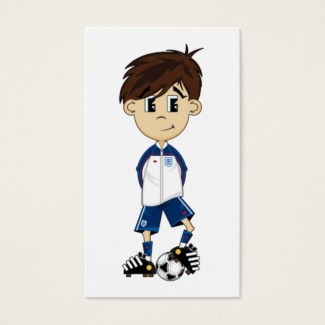 Niedlich England Soccer Boy Lesezeichen (Vorderseite)