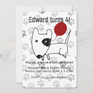 Niedlich English Bull Terrier Birthday Einladung