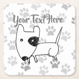 Niedlich English Bull Terrier Rechteckiger Pappuntersetzer