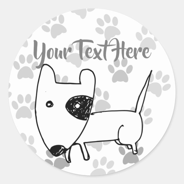 Niedlich English Bull Terrier Runder Aufkleber (Vorderseite)