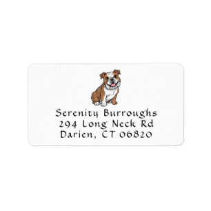 Niedlich English Bulldog Lover Cartoon Puppy Dog M Adressaufkleber