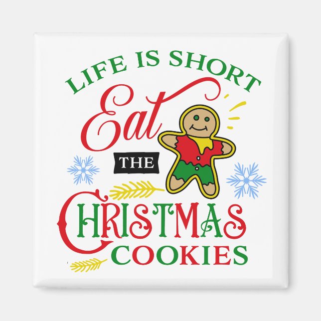 Niedlich Essen Sie die Weihnachtskekse Magnet (Vorne)