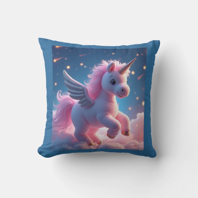 Niedlich Fairy Baby Unicorn Fantasy Throw Pi Kissen (Vorderseite)